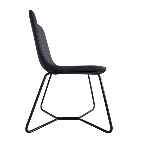 Chaise de salle à manger rotative avec mousse injectée et base en aluminium